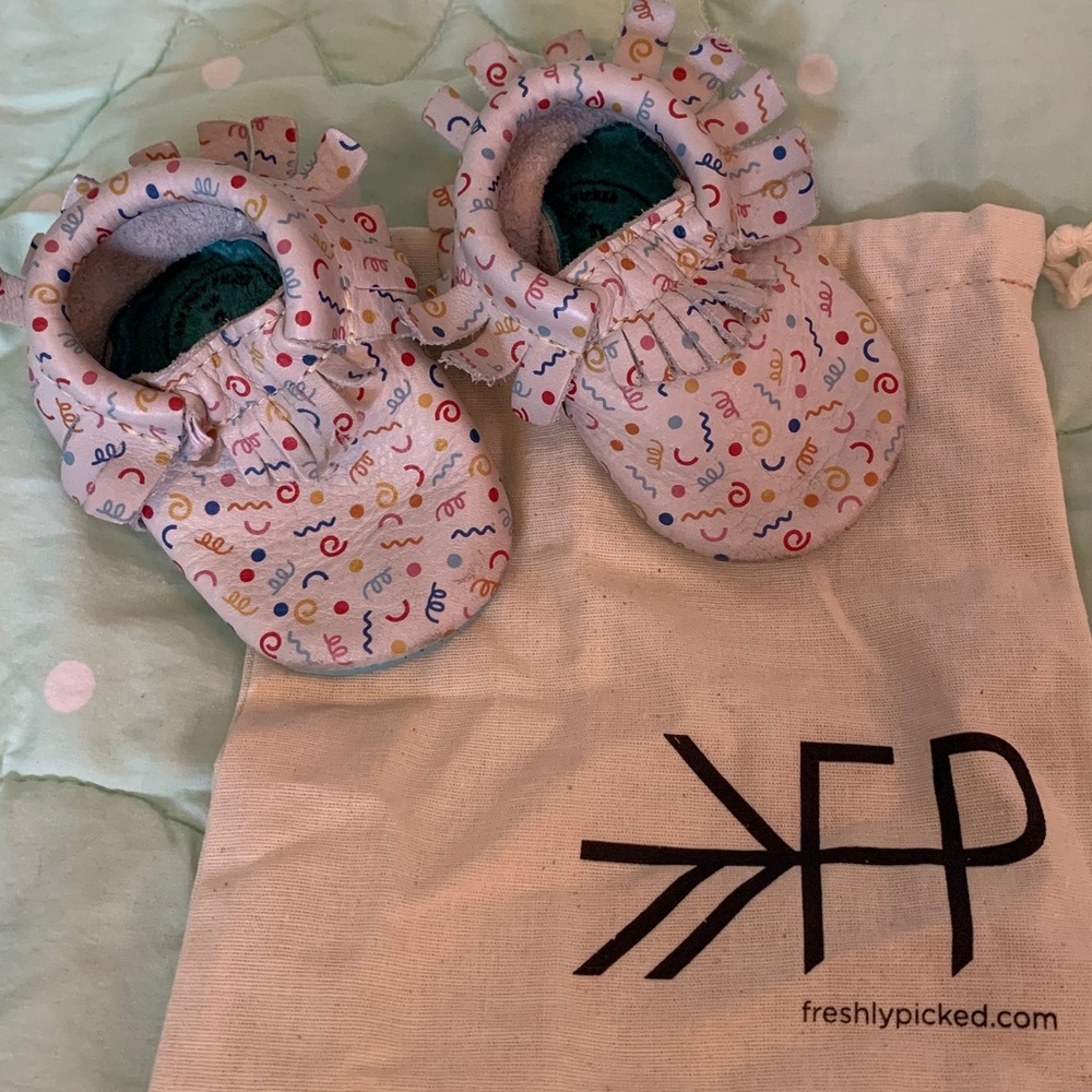 Freshly picked size 2 birthday mocc- neutral